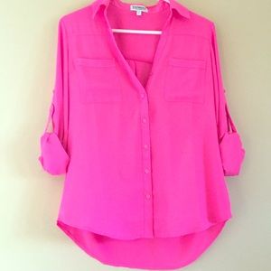 Bright pink Express blouse